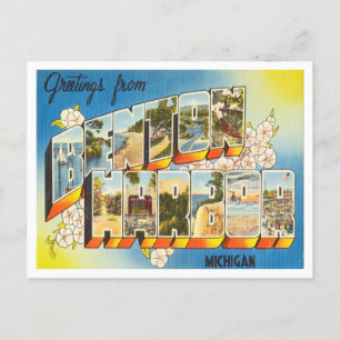 Carte Postale Salutations de Benton Harbour, Michigan Travel