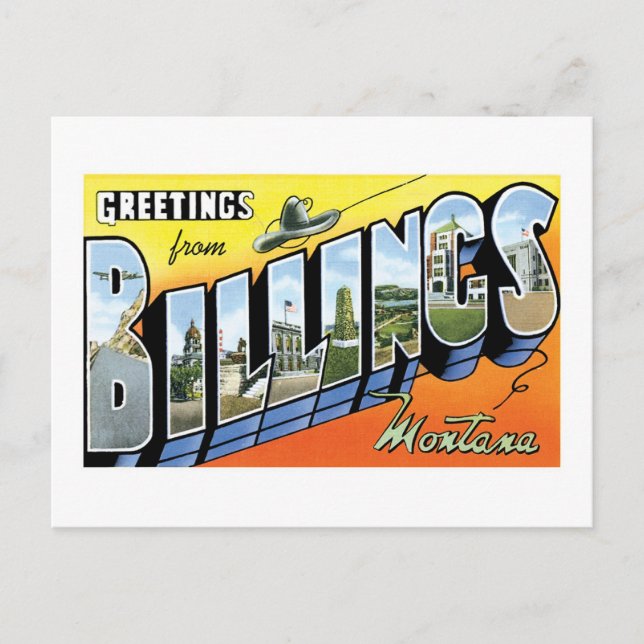 Carte Postale Salutations de Billings, Montana (Devant)
