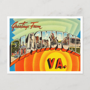 Carte Postale Salutations de Blackstone, Vintage voyage de Virgi
