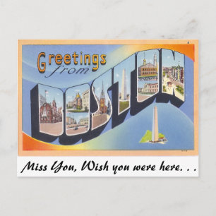 Carte Postale Salutations de Boston
