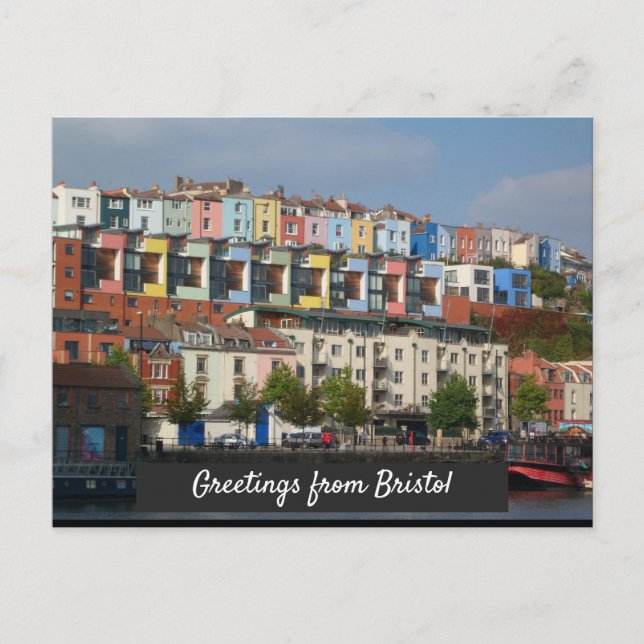 Carte Postale Salutations de Bristol Harbourside Houses (Devant)