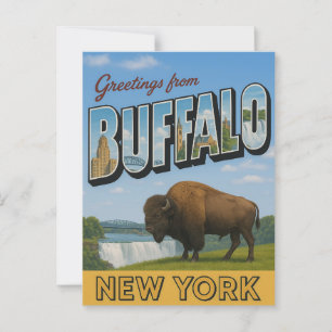 Carte Postale Salutations de Buffalo New York