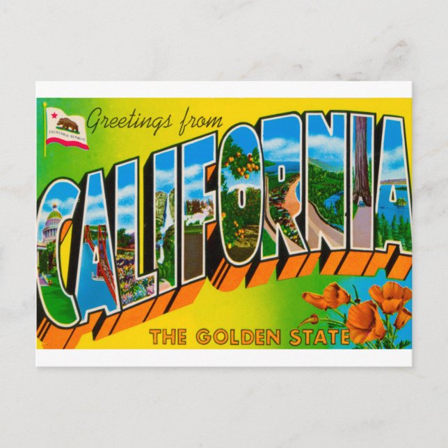 Carte Postale Salutations de Californie (Devant)