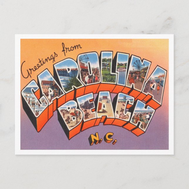 Carte Postale Salutations de Carolina Beach, Caroline du Nord (Devant)