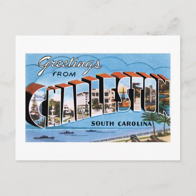 Carte Postale Salutations de Charleston, Caroline du Sud ! (Devant)