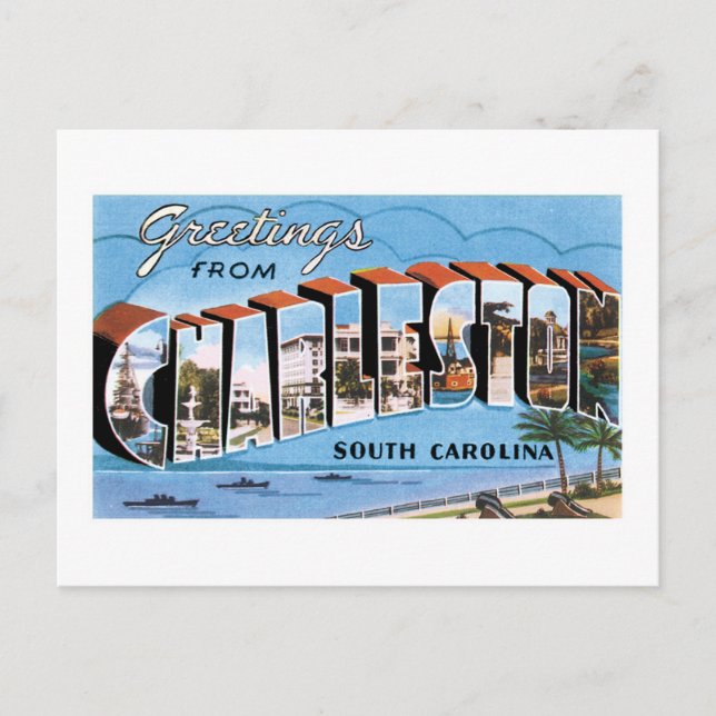 Carte Postale Salutations de Charleston, SC (Devant)