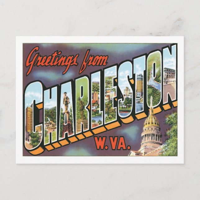 Carte Postale Salutations de Charleston West Virginia US City (Devant)
