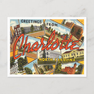 Carte Postale Salutations de Charlotte, Caroline du Nord Voyage