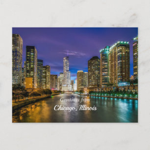 Carte Postale Salutations de Chicago, Illinois