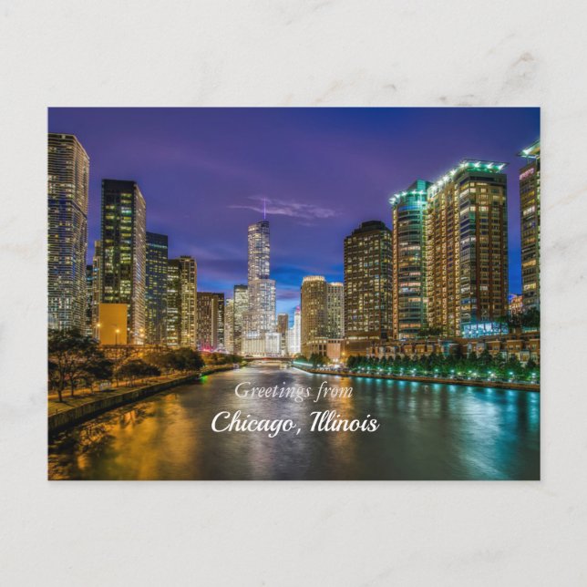 Carte Postale Salutations de Chicago, Illinois (Devant)