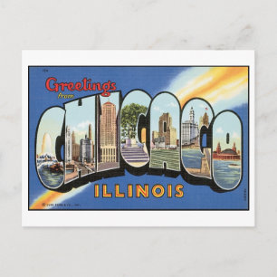 Carte Postale Salutations de Chicago Vintage Postcard