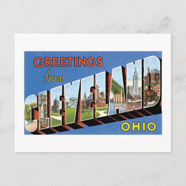 Carte Postale Salutations de Cleveland, Ohio ! (Devant)