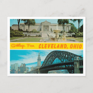 Carte Postale Salutations de Cleveland, Vintage voyage de l'Ohio
