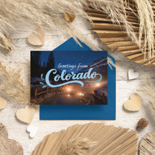Carte Postale Salutations de Colorado - Night Hot Springs