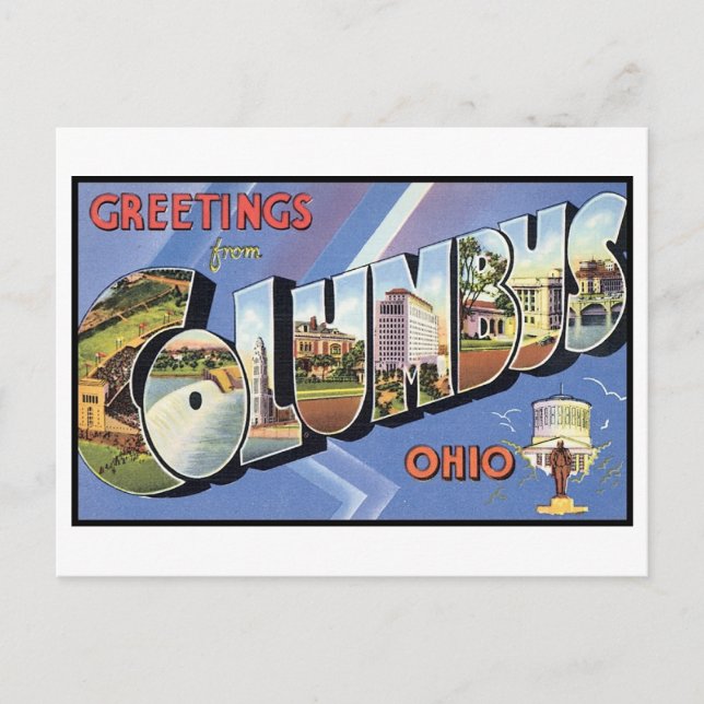 Carte Postale Salutations de Columbus Postcard (Devant)