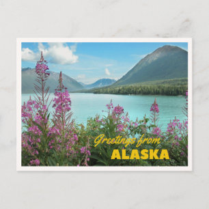 Carte Postale Salutations de croisière d'été en Alaska Rétro