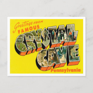 Carte Postale Salutations de Crystal Cave, Pennsylvanie