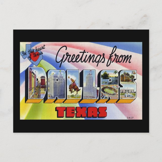 Carte Postale Salutations de Dallas Texas (Devant)