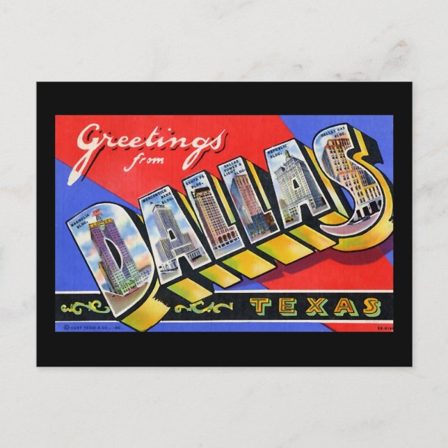 Carte Postale Salutations de Dallas Texas (Devant)