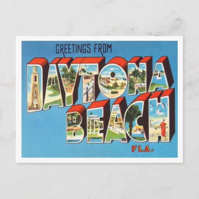 Carte Postale Salutations de Daytona Beach, Floride Travel (Devant)
