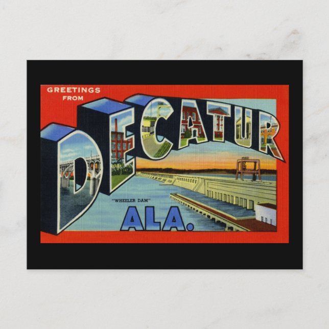 Carte Postale Salutations de Decatur Alabama (Devant)