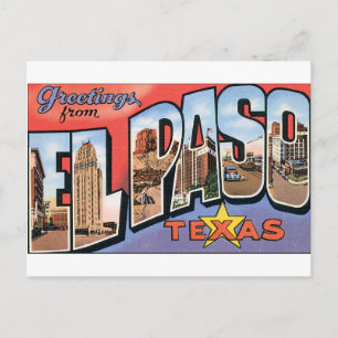 Carte Postale Salutations de El Paso, Texas !