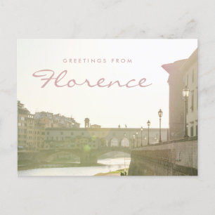 Carte Postale Salutations de Florence Italie Pont Vecchio Bridge
