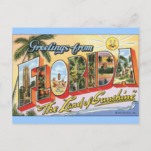 Carte Postale Salutations de Floride - Vintage voyage
