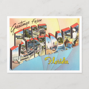 Carte Postale Salutations de Fort Lauderdale, Floride Travel