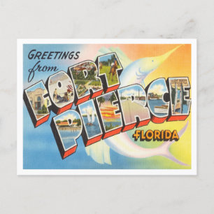 Carte Postale Salutations de Fort Pierce, Vintage voyage de Flor