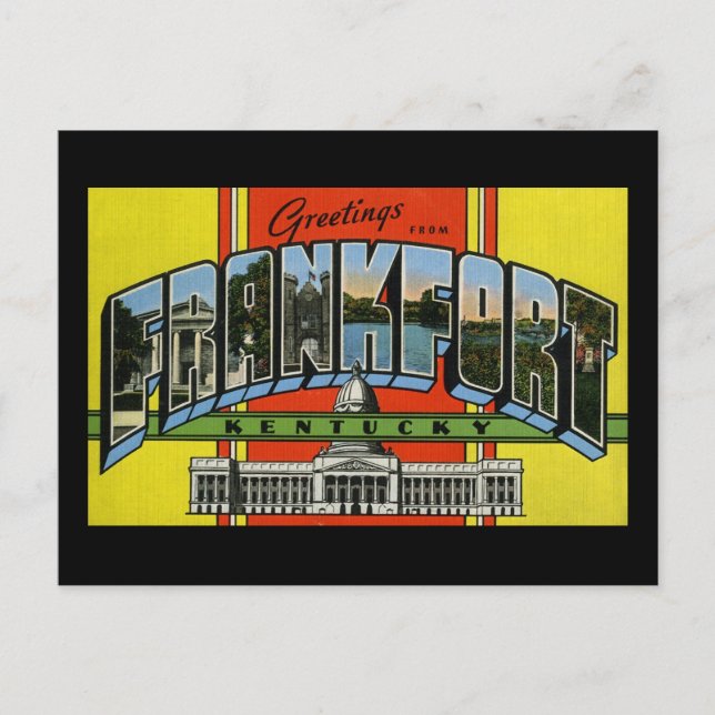 Carte Postale Salutations de Frankfort Kentucky (Devant)