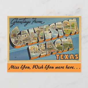 Carte Postale Salutations de Galveston Beach