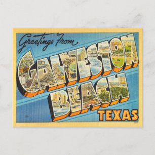 Carte Postale Salutations de Galveston, Vintage voyage du Texas
