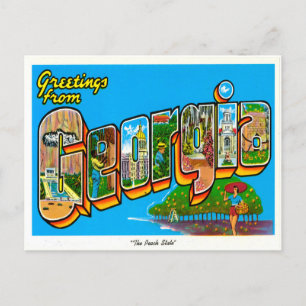 Carte Postale Salutations de Georgia Vintage Travel
