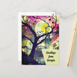 Carte Postale Salutations de Georgia Wetland Art Card