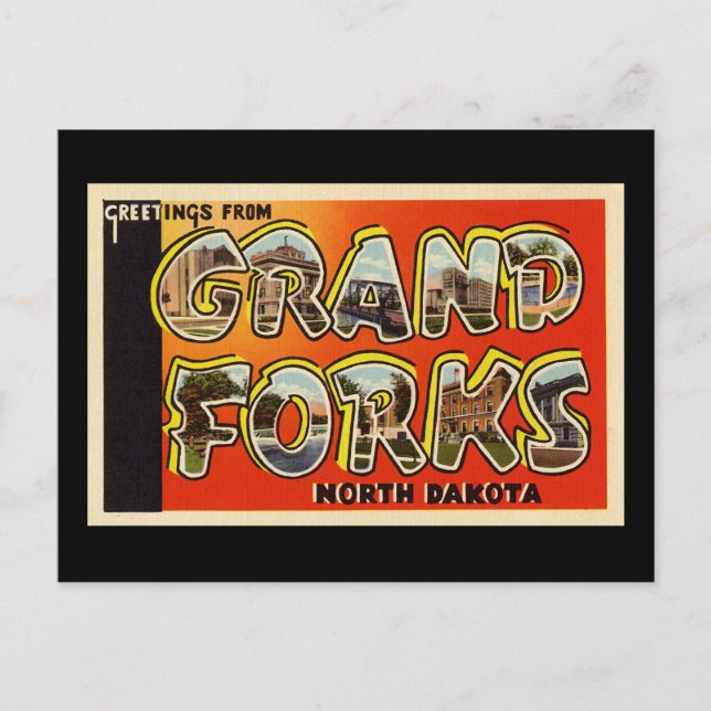 Carte Postale Salutations de Grand Forks North Dakota (Devant)