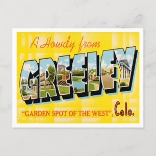 Carte Postale Salutations de Greeley, Vintage voyage du Colorado