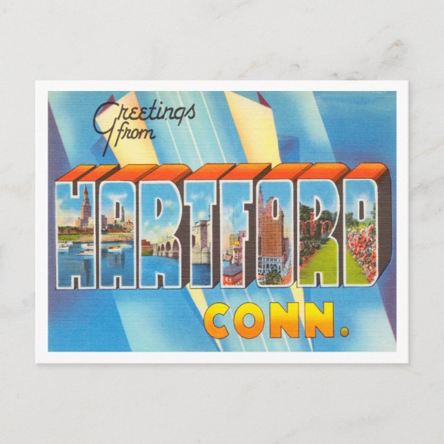 Carte Postale Salutations de Hartford, Connecticut Travel (Devant)