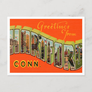 Carte Postale Salutations de Hartford, Connecticut Travel
