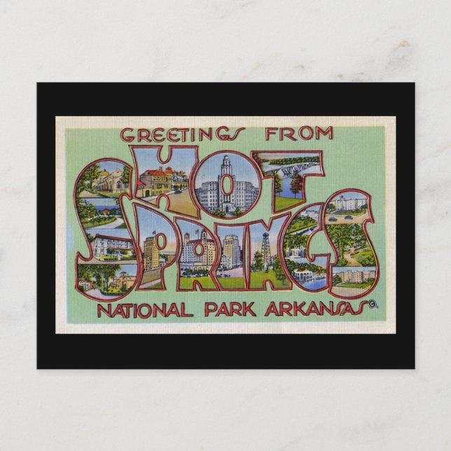 Carte Postale Salutations de Hot Springs National Park Arkansas (Devant)