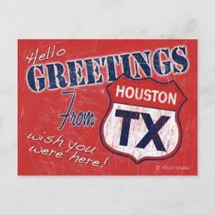 Carte Postale Salutations de Houston Texas Postcard