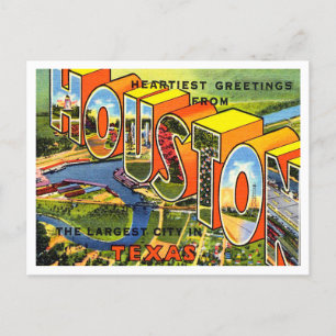 Carte Postale Salutations de Houston, Texas Vintage voyage