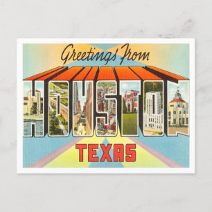 Carte Postale Salutations de Houston, Texas Vintage voyage