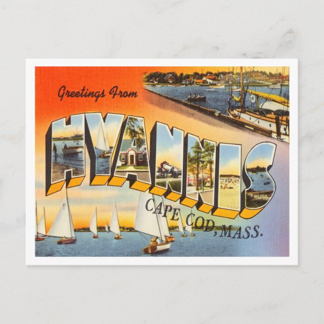 Carte Postale Salutations de Hyannis, Cape Cod, Massachusetts (Devant)