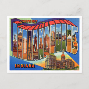 Carte Postale Salutations de Indianapolis, Indiana Travel