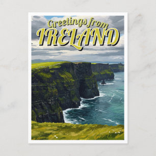 Carte Postale Salutations de Ireland Cliffs of Moher