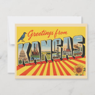 Carte Postale Salutations de Kansas, Wichita