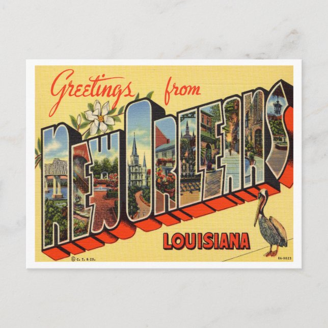 Carte Postale Salutations de la Nouvelle-Orléans, Louisiane Trav (Devant)
