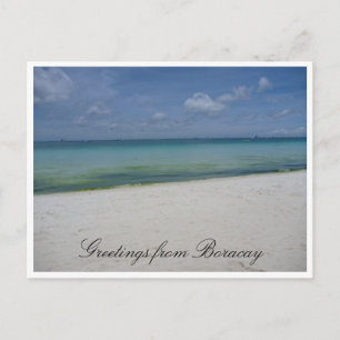 Carte Postale salutations de la plage blanche