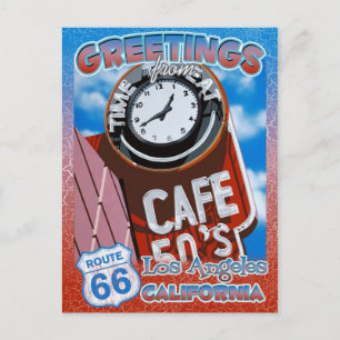 Carte Postale Salutations de la route 66 Los Angeles Californie 